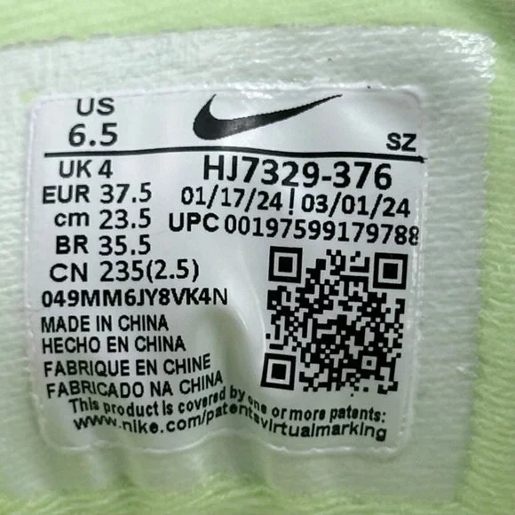 Women's Nike Air Max 1 '87 Vapor Green HJ7329-376 Size 6.5 - Picture 11 of 12